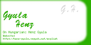 gyula henz business card